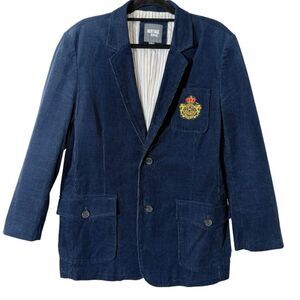Heritage 1981 Men’s Navy Blue Corduroy Preppy Grandpa Core Blazer Extra Large